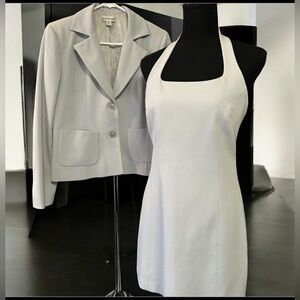 BEBE Light Gray Blazer and Dress Set